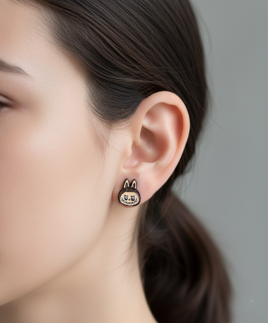 Labubu Bunny Barbell Cartilage Earring - Surgical Steel