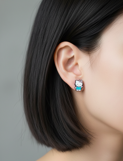 Hello Kitty Surgical Steel Stud Earrings — Cute Character Options in 5 Designs