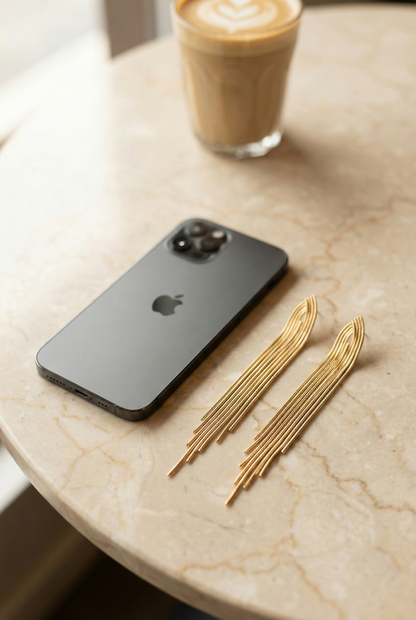 Long Chain Tassel Earrings - Titanium Post Shoulder Duster