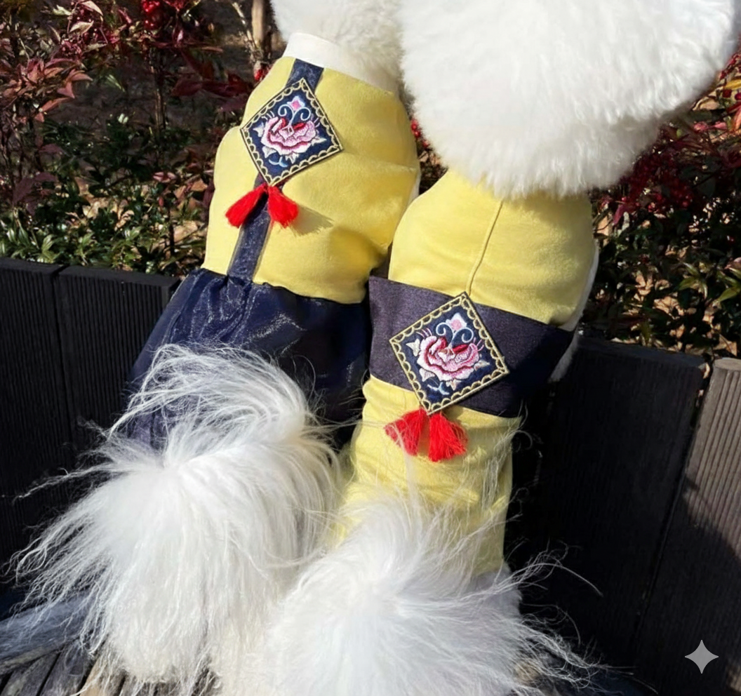 Korean Hanbok for Dogs - Traditional Pet Outfit