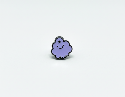 Lumpy Space Princess enamel earring from Adventure Time, in soft purple with a black star on its forehead