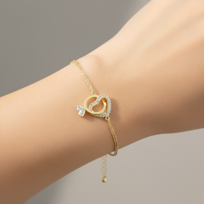 Minimalist Triangle Pendant Chain Bracelet, Delicate Triforce Symbol chram bracelet