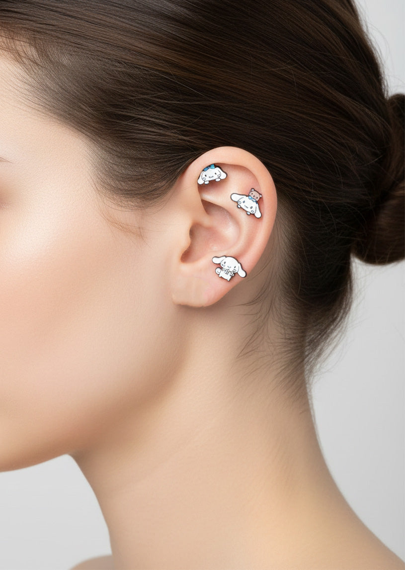 Cinnamoroll Surgical Steel Mini Piercings (2 Designs) - Cartilage & Lobe Studs
