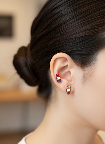 Miffy Barbell Earring - Surgical Steel Cartilage Stud | Type 1 & 2 | Made in Korea
