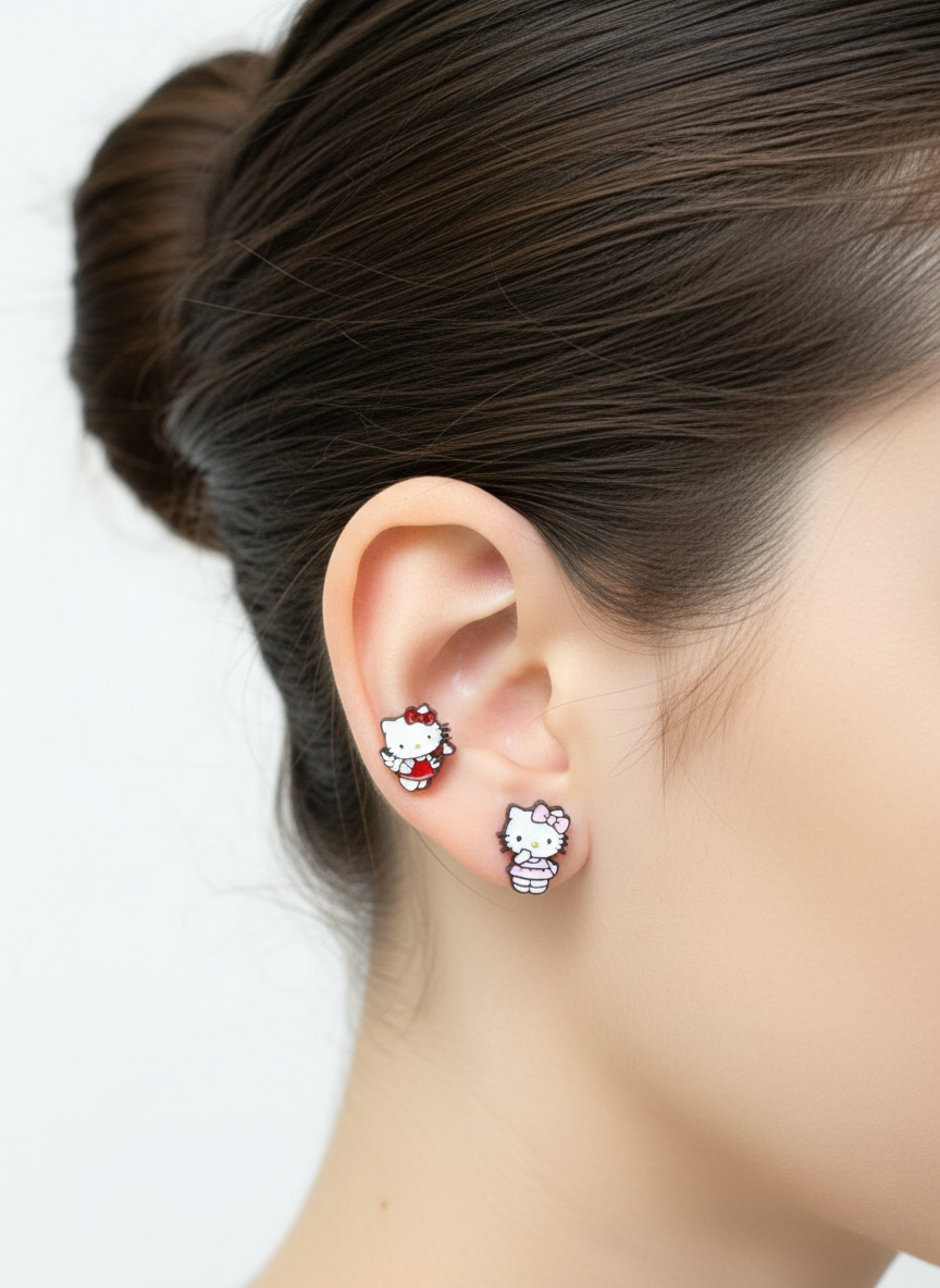 Hello Kitty Inspired Surgical Steel Barbell Piercing