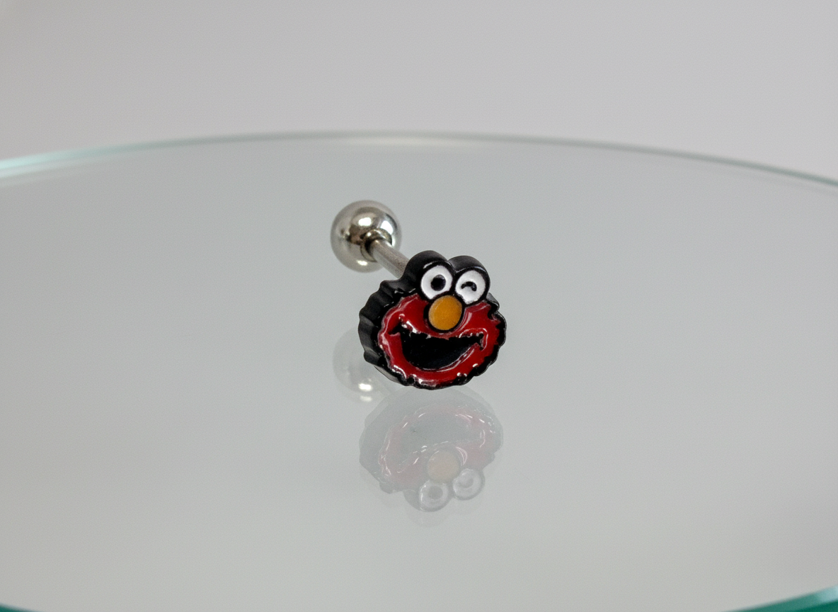 Sesame Street Barbell Earrings - Surgical Steel | Elmo, Cookie Monster, Bert & Ernie | Korean Made