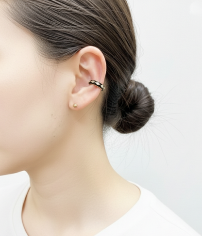 Color Enamel Ear Cuff - Non-Piercing Diamond Detail Earring