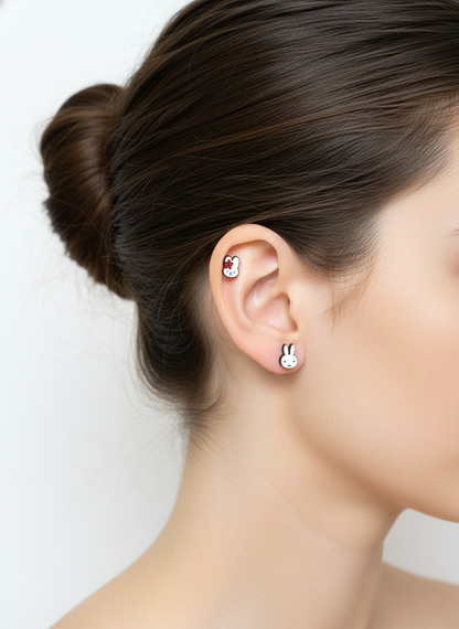 Miffy Inspired Barbell Ball Earring – Flower & Classic Options