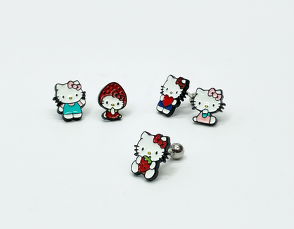 Hello Kitty Surgical Steel Stud Earrings — Cute Character Options in 5 Designs