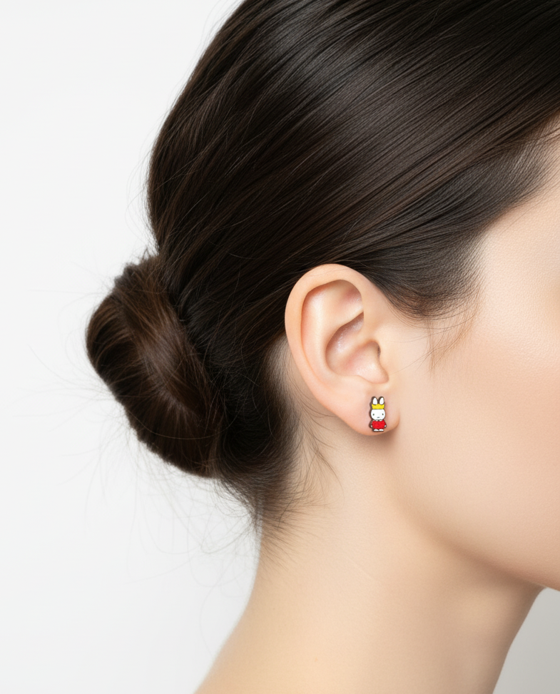 Miffy Barbell Earring - Surgical Steel Cartilage Stud | Type 1 & 2 | Made in Korea