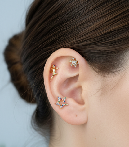 Winter Snowflake Stud Earrings – 2 Styles in Gold, Silver & Rose Gold | 8TTITTO8