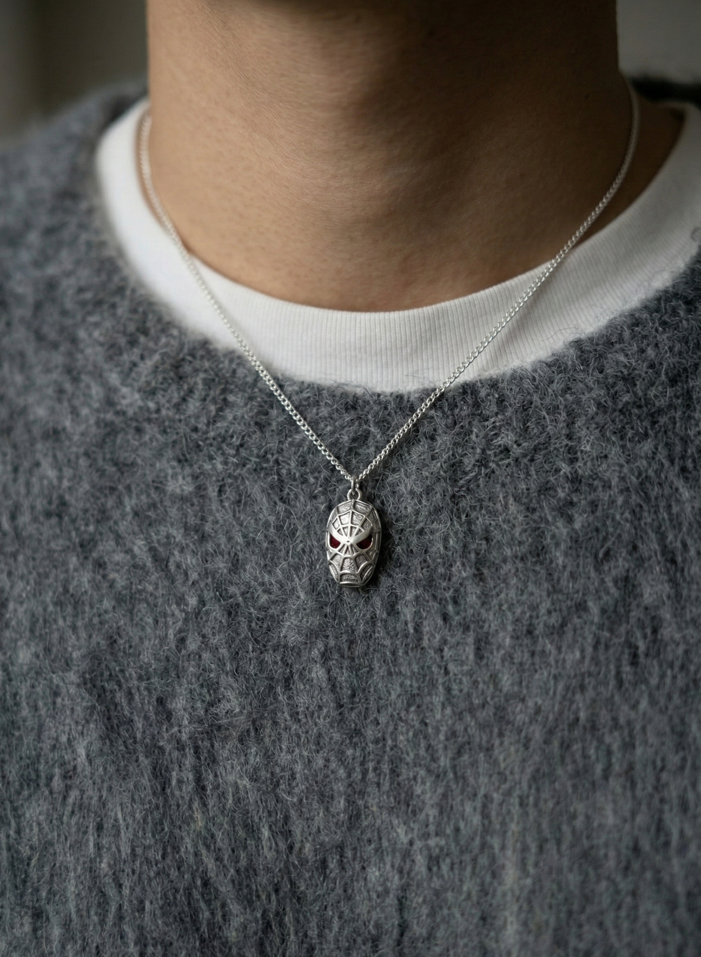 Vintage 925 Silver Spider Mask Necklace | Handmade Pendant