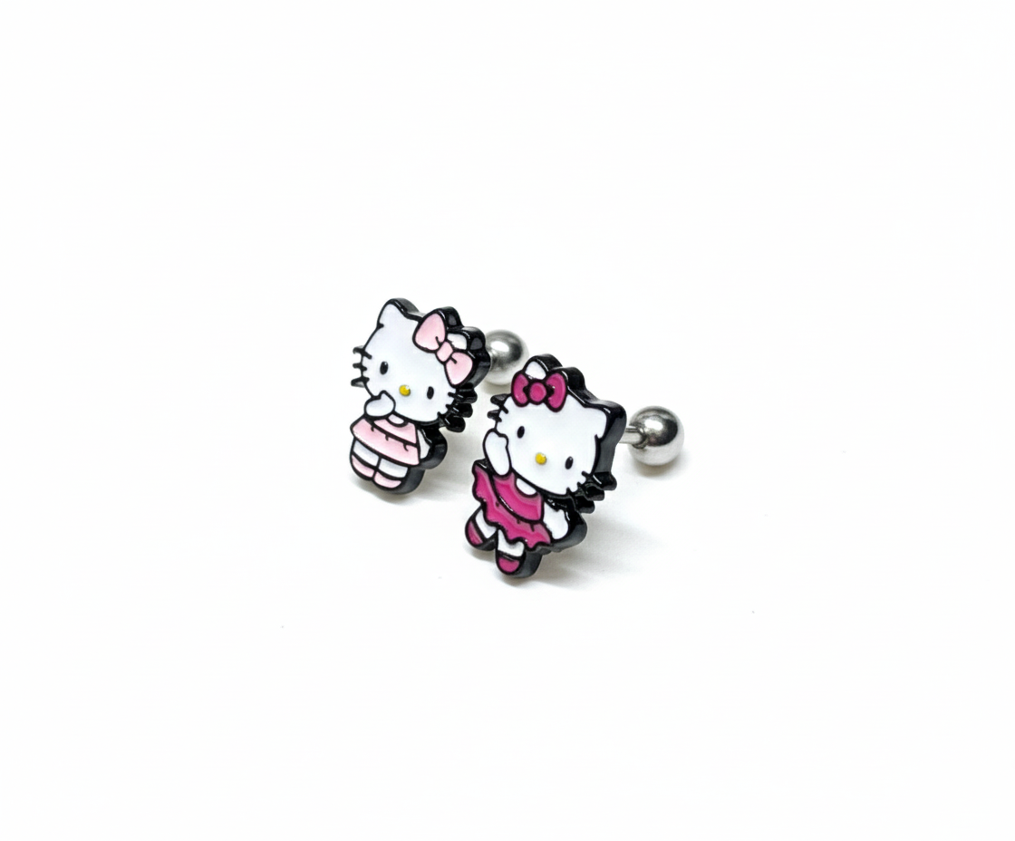 Hello Kitty Inspired Surgical Steel Barbell Piercing