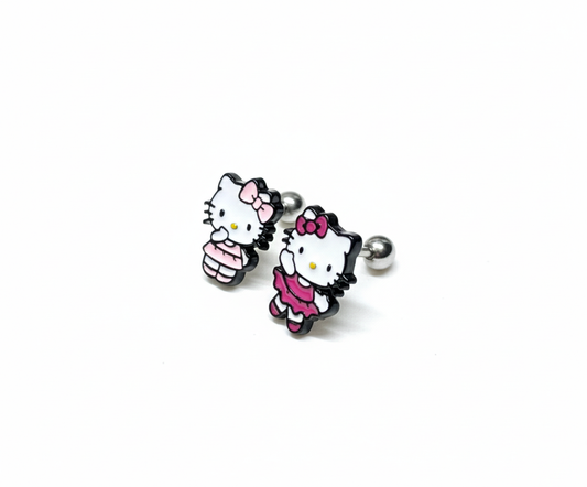 Hello Kitty Inspired Surgical Steel Barbell Piercing