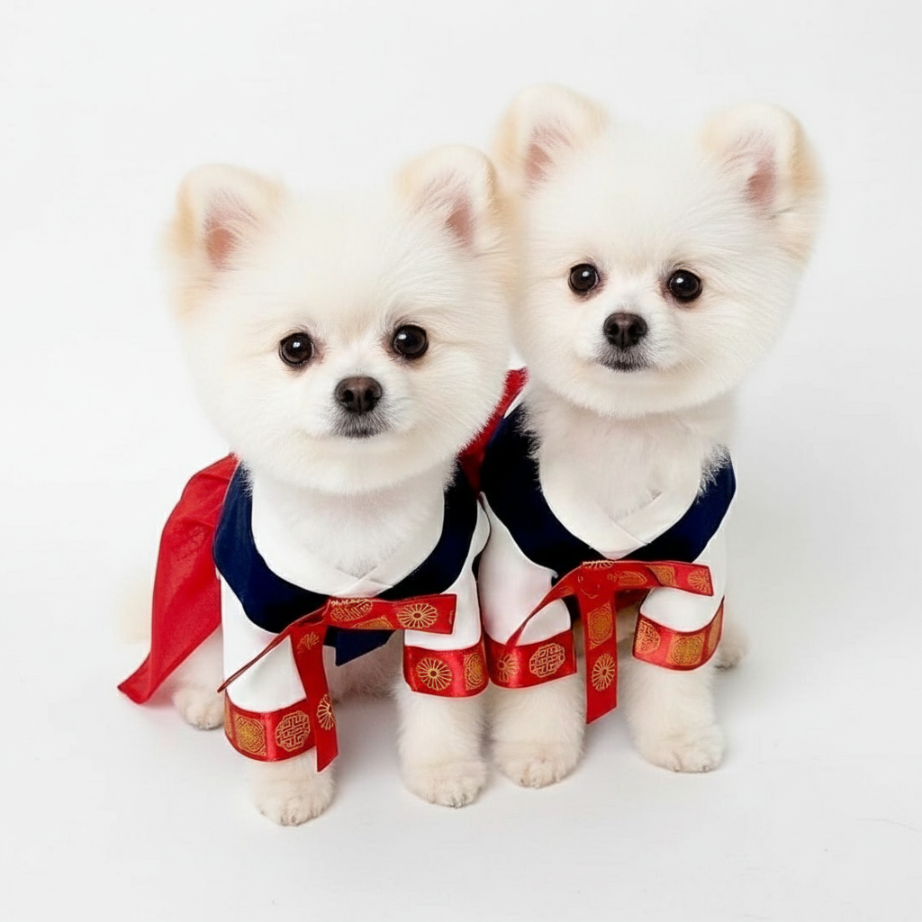 Korean Hanbok for Dogs - Traditional Pet Outfit