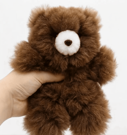 Handmade Real Alpaca Fur Fluffy Bear Keyring Bag Charm 20cm