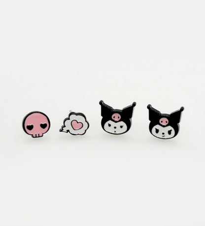 Hello Kitty & Sanrio Character Earring Set | 4 Pairs | 925 Silver
