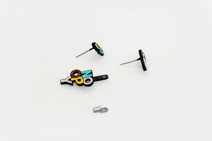 Snoopy Inspired 2-Way Drop Earrings – Sterling Silver Post | Handmade in Korea