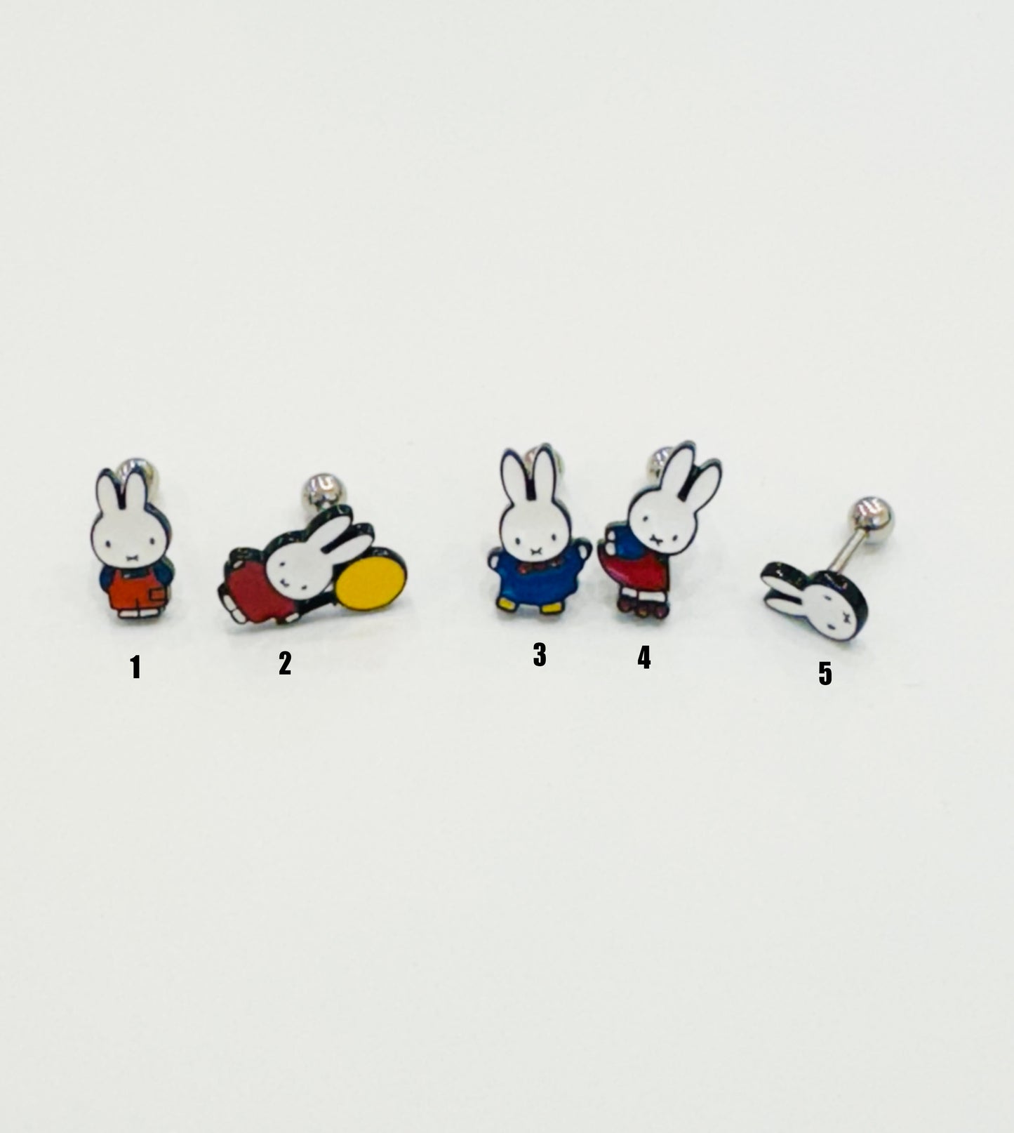 Miffy-Inspired Bunny Balloon Barbell | Kawaii Inner Conch Piercing | Made in Korea
