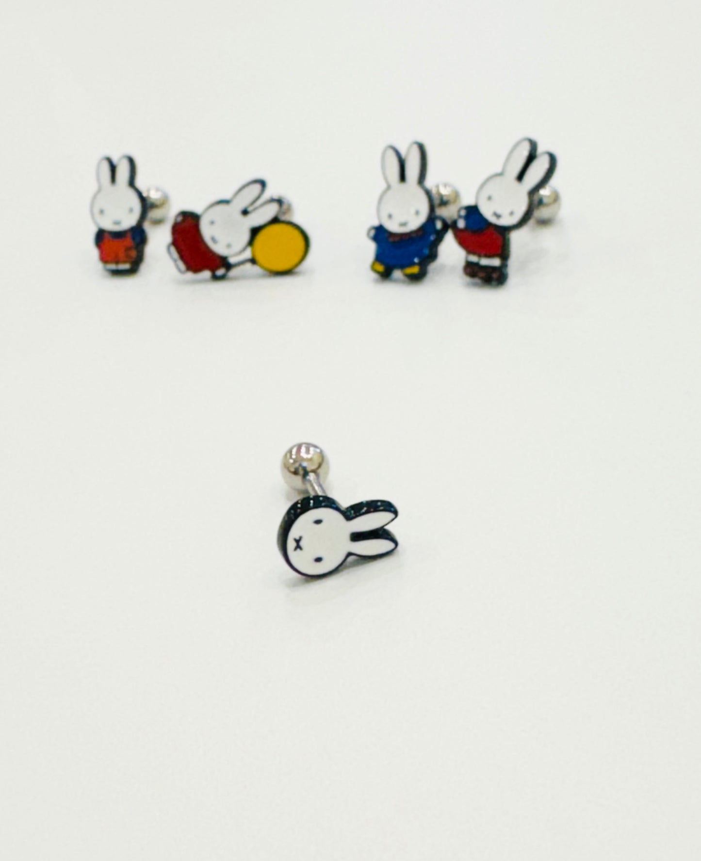 Miffy-Inspired Bunny Balloon Barbell | Kawaii Inner Conch Piercing | Made in Korea