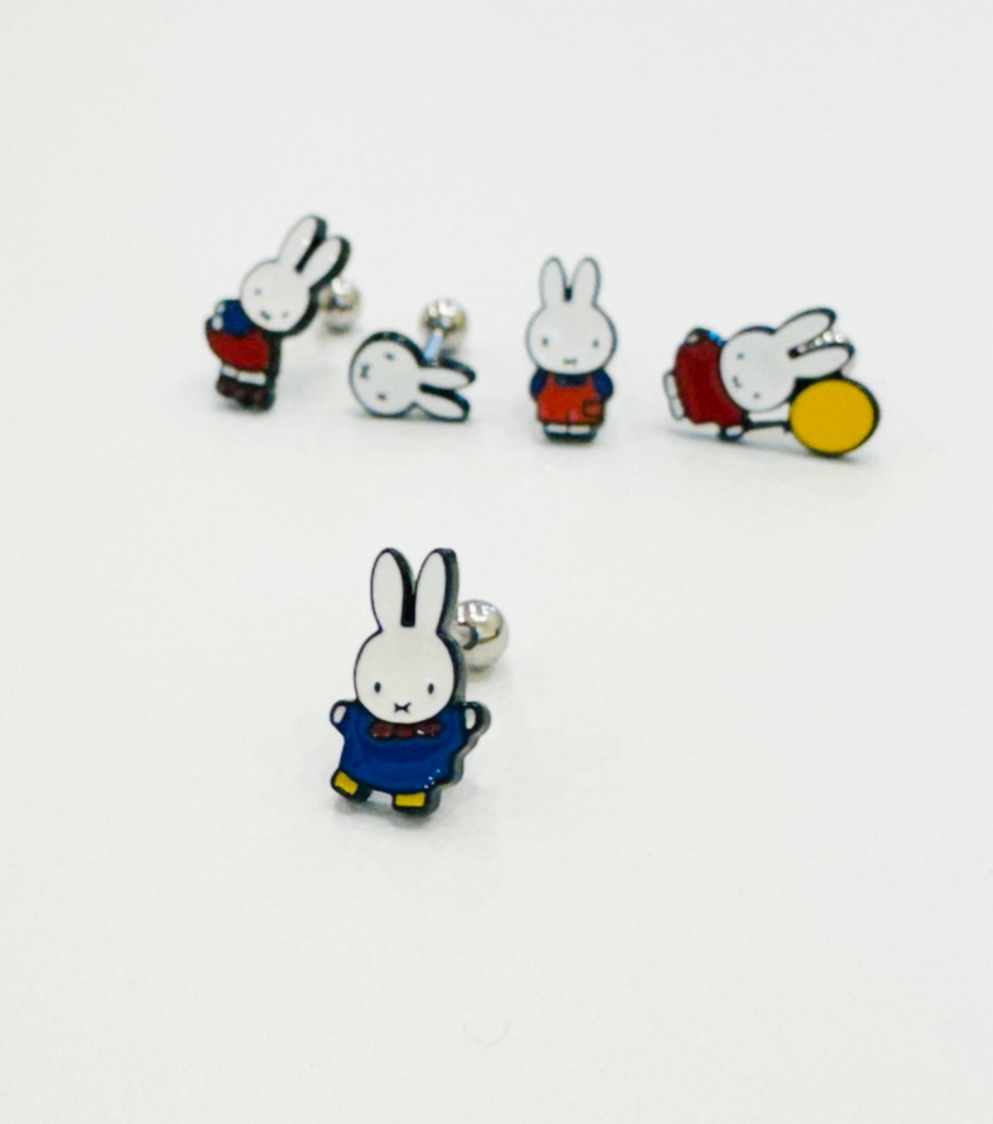 Miffy-Inspired Bunny Balloon Barbell | Kawaii Inner Conch Piercing | Made in Korea