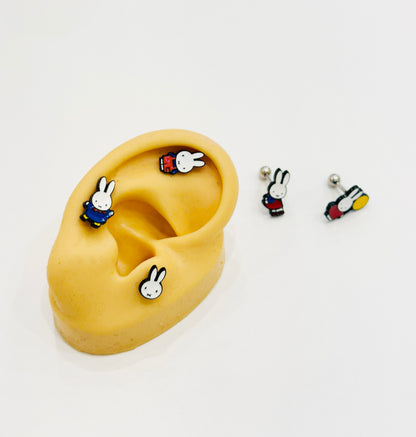 Miffy-Inspired Bunny Balloon Barbell | Kawaii Inner Conch Piercing | Made in Korea