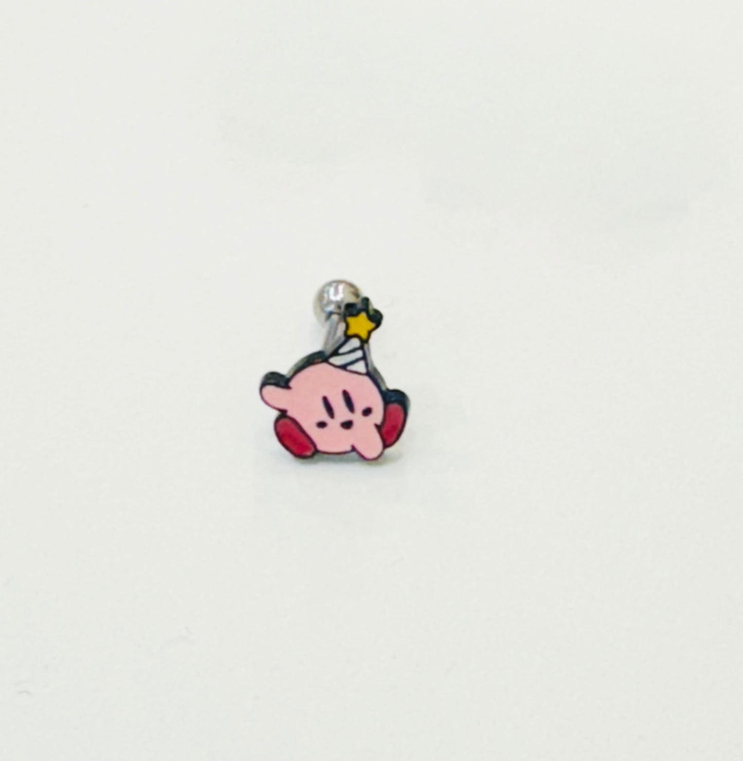 Kirby Pink Puffball — Star Allies Inspired Handmade Barbell Earrings Made in Korea