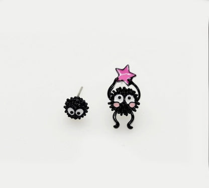 Soot Sprite Earrings Set - Spirited Away Inspired 925 Silver