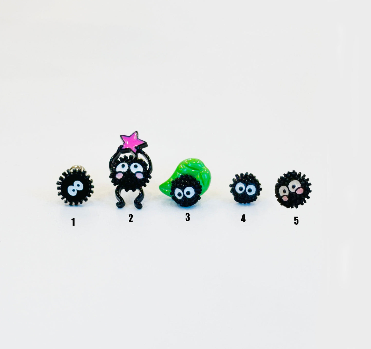 Soot Sprite Susuwatari Barbell Earrings – Studio Ghibli Inspired Surgical Steel | 8TTITTO8