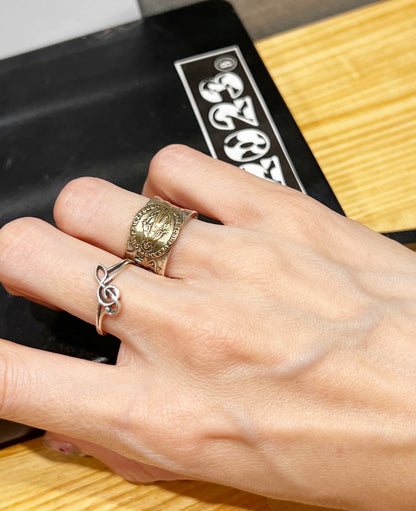 925 Sterling Silver Sideways Treble Clef Handmade Ring