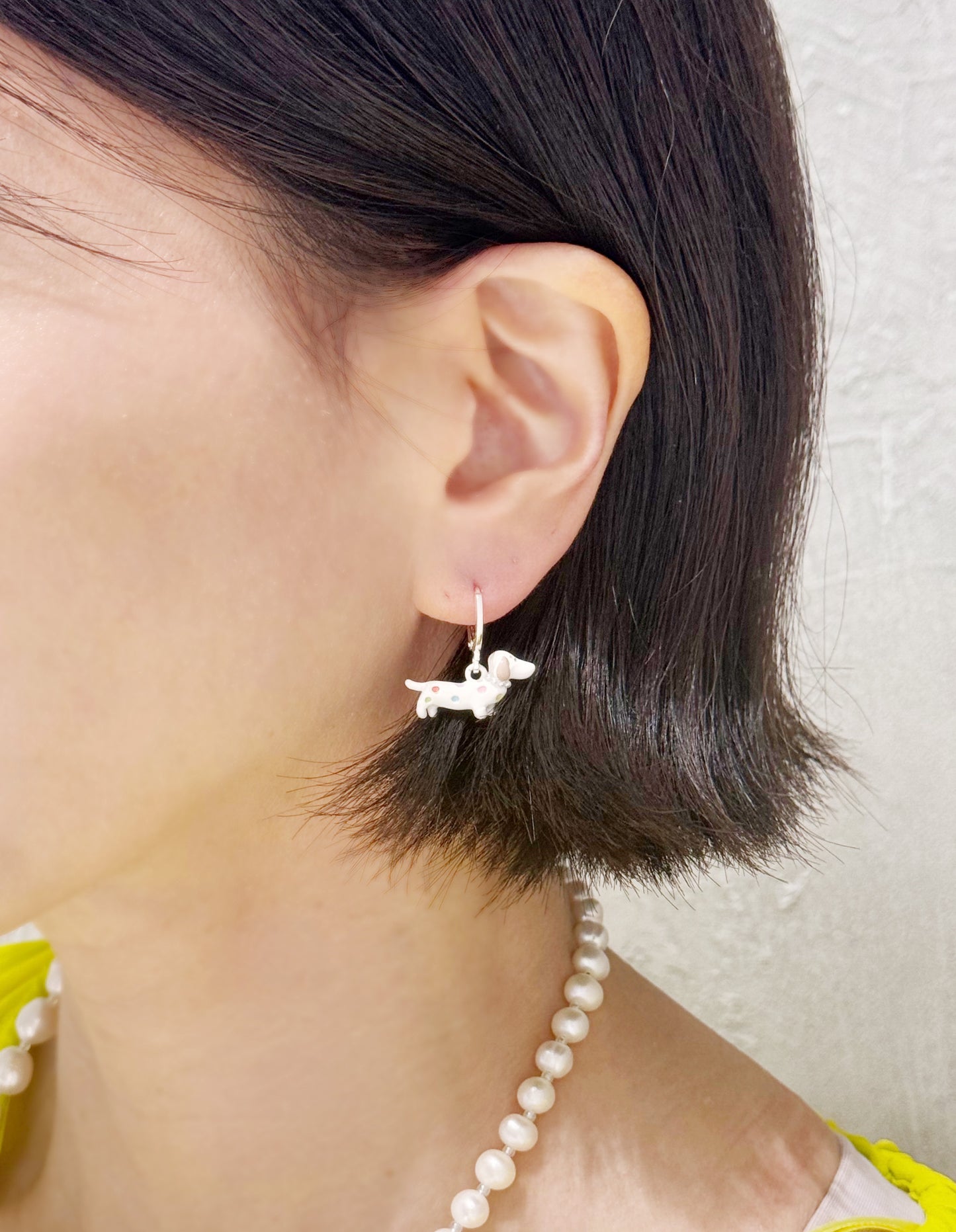 Dachshund Hoop Earrings – Playful Handcrafted Dog dangle