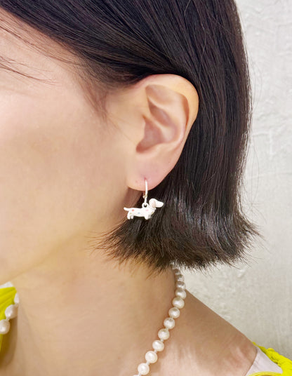 Dachshund Hoop Earrings – Playful Handcrafted Dog dangle