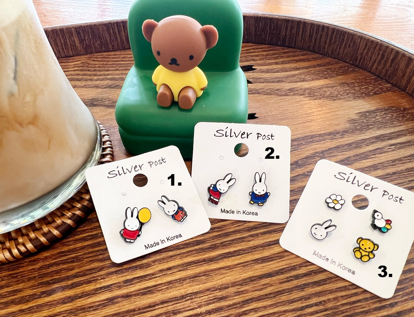 Miffy Inspired Bunny Earrings | Handmade Mini Studs | Silver Post | Made in Korea