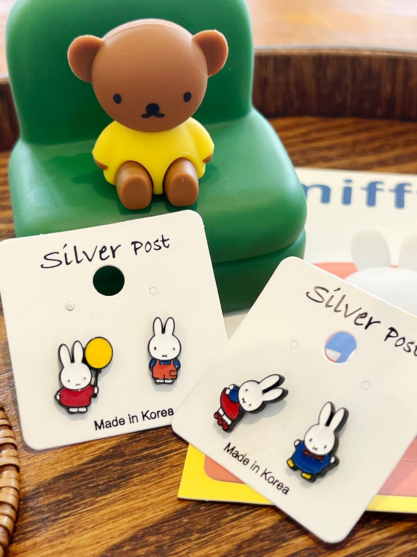 Miffy Inspired Bunny Earrings | Handmade Mini Studs | Silver Post | Made in Korea