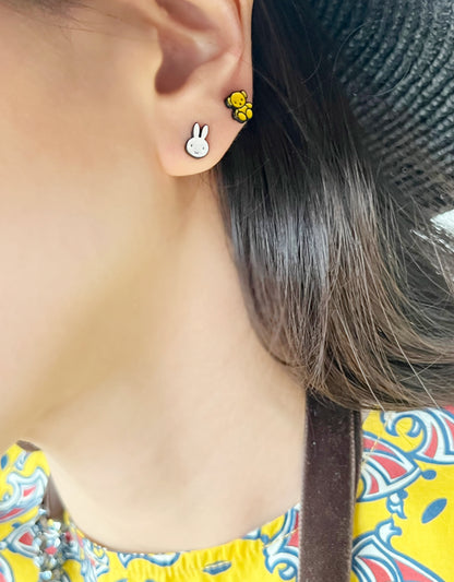 Miffy Inspired Bunny Earrings | Handmade Mini Studs | Silver Post | Made in Korea