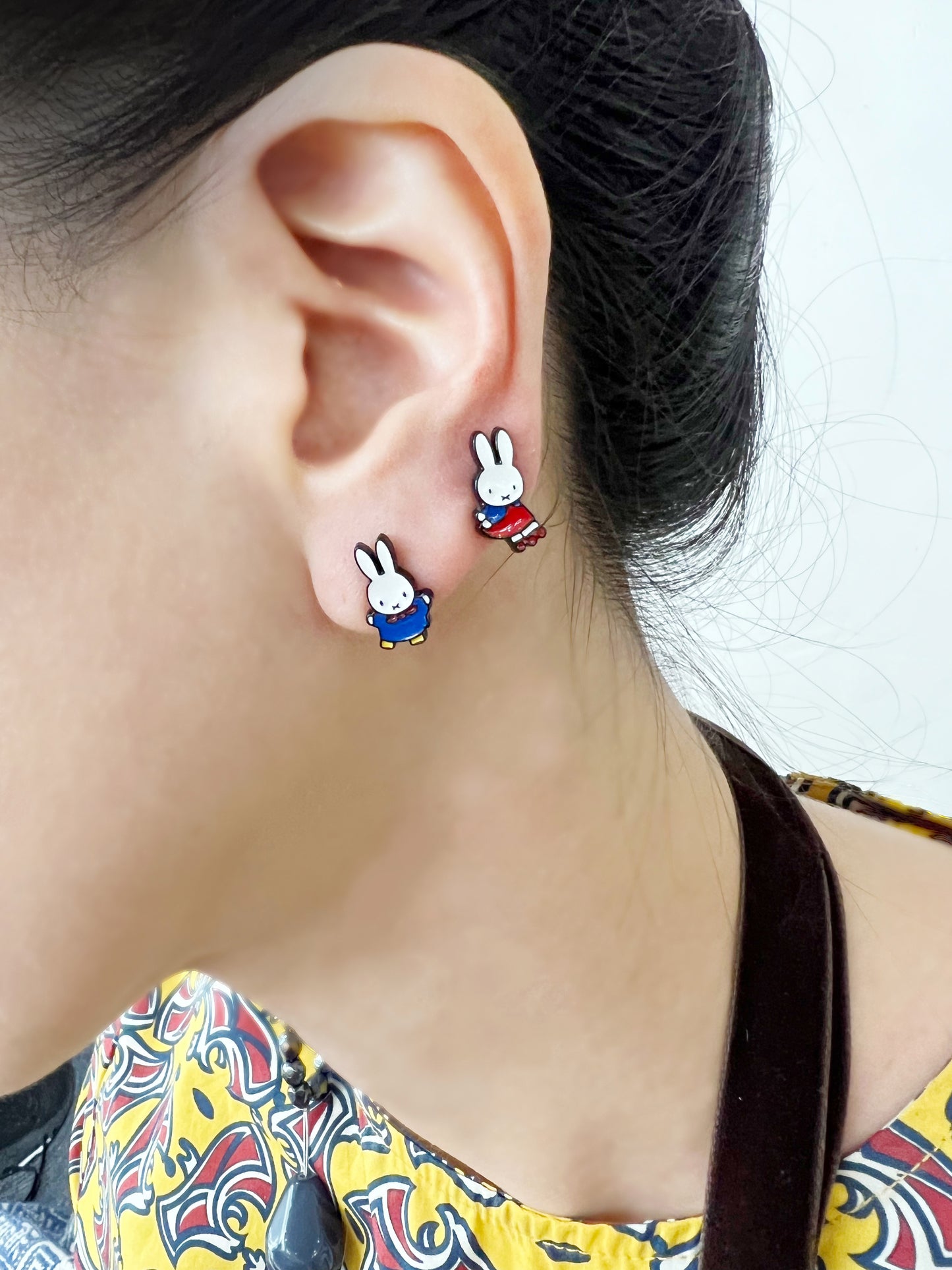 Miffy Inspired Bunny Earrings | Handmade Mini Studs | Silver Post | Made in Korea