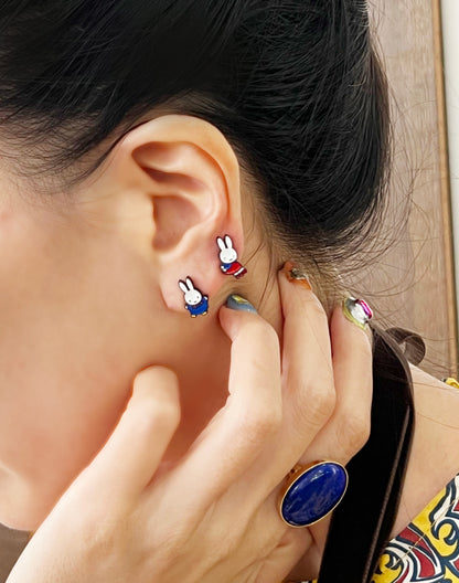 Miffy Inspired Bunny Earrings | Handmade Mini Studs | Silver Post | Made in Korea