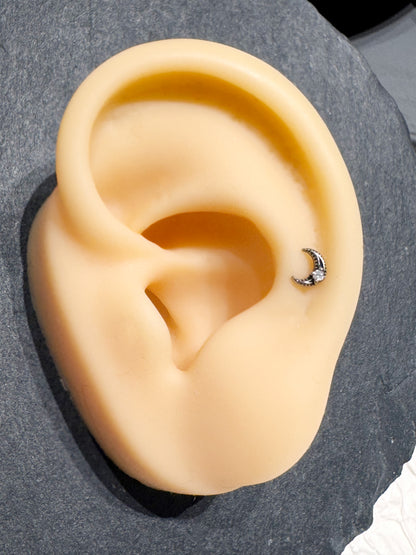 Gothic Stud Earrings,Star, Moon, Cross, Fleur de Lis, Crown Surgical Steel barbell stud