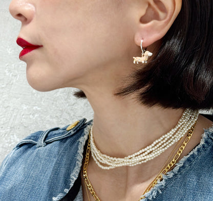 Dachshund Hoop Earrings – Playful Handcrafted Dog dangle