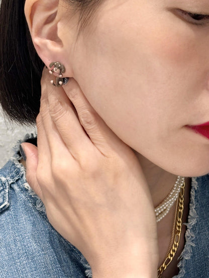 Dachshund Dog Earrings - Front Back Hoop with Silver Post