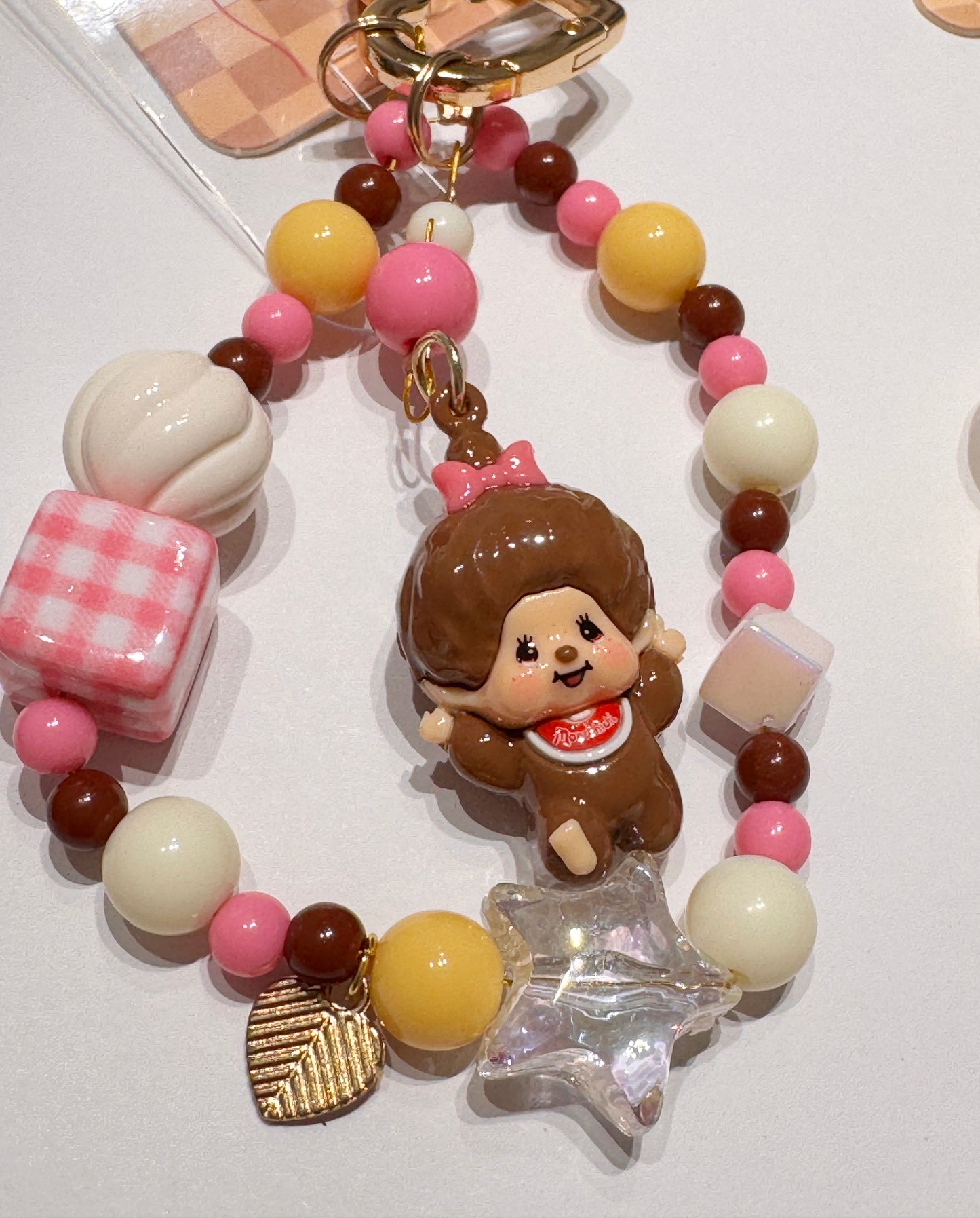 Monchhichi Inspired Beaded Keychain | Handmade Kawaii Charm | Made in Korea