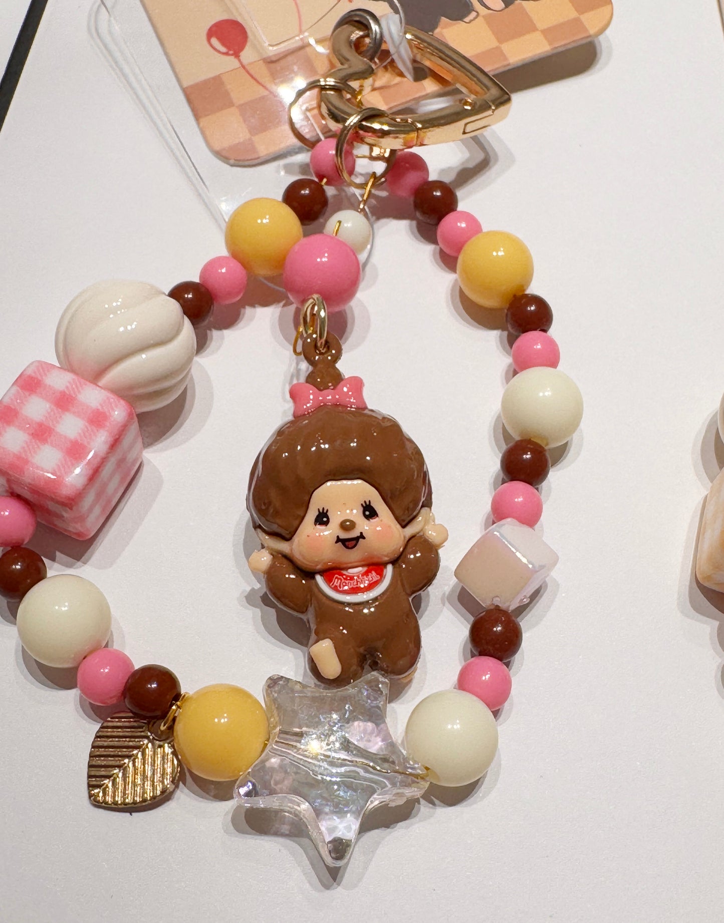 Monchhichi Inspired Beaded Keychain | Handmade Kawaii Charm | Made in Korea