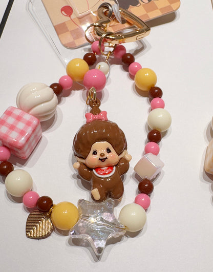 Monchhichi Inspired Beaded Keychain | Handmade Kawaii Charm | Made in Korea