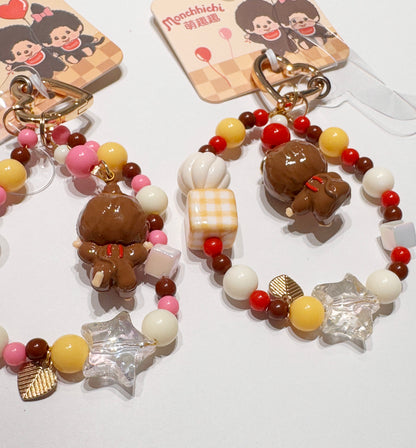 Monchhichi Inspired Beaded Keychain | Handmade Kawaii Charm | Made in Korea