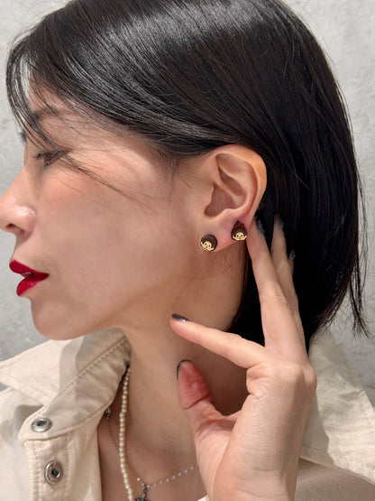 Handmade Moncici-Inspired Earrings,Kitsch Retro Character Silver Post , Cute Vintage Toy Jewelry, Korean Handmade,k-pop accessories,