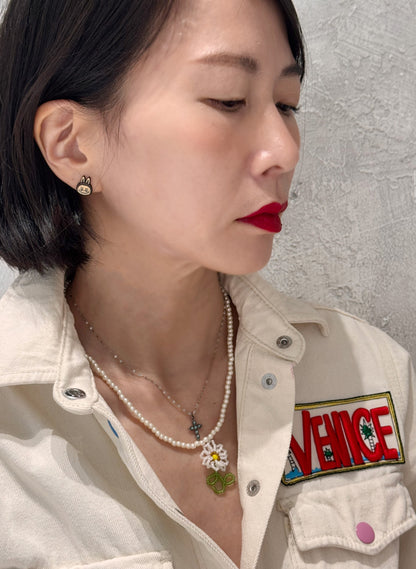 LaBubu Inspired Silver Post Earrings – Handmade in Korea | 8TTITTO8