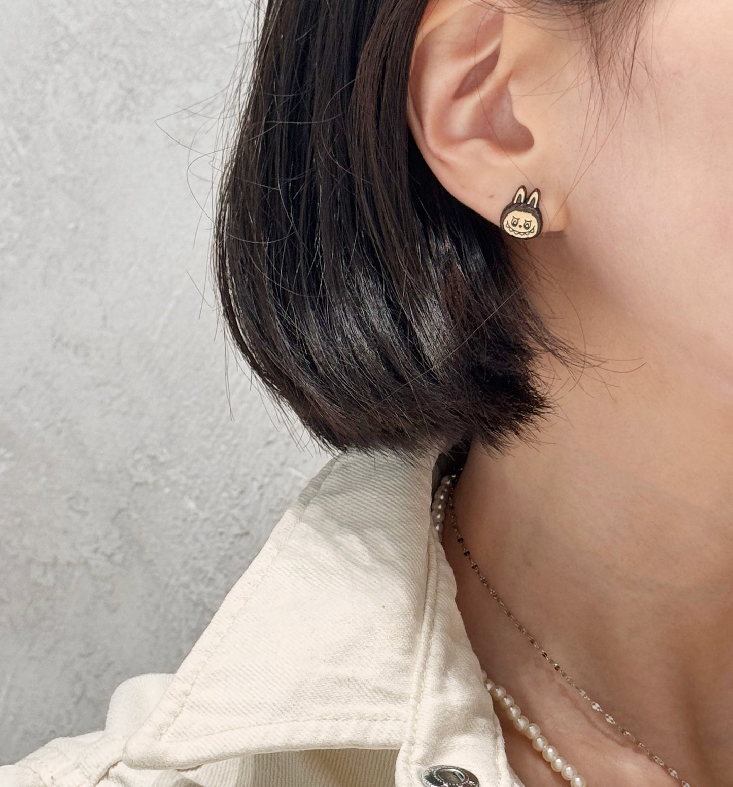 LaBubu Inspired Silver Post Earrings – Handmade in Korea | 8TTITTO8