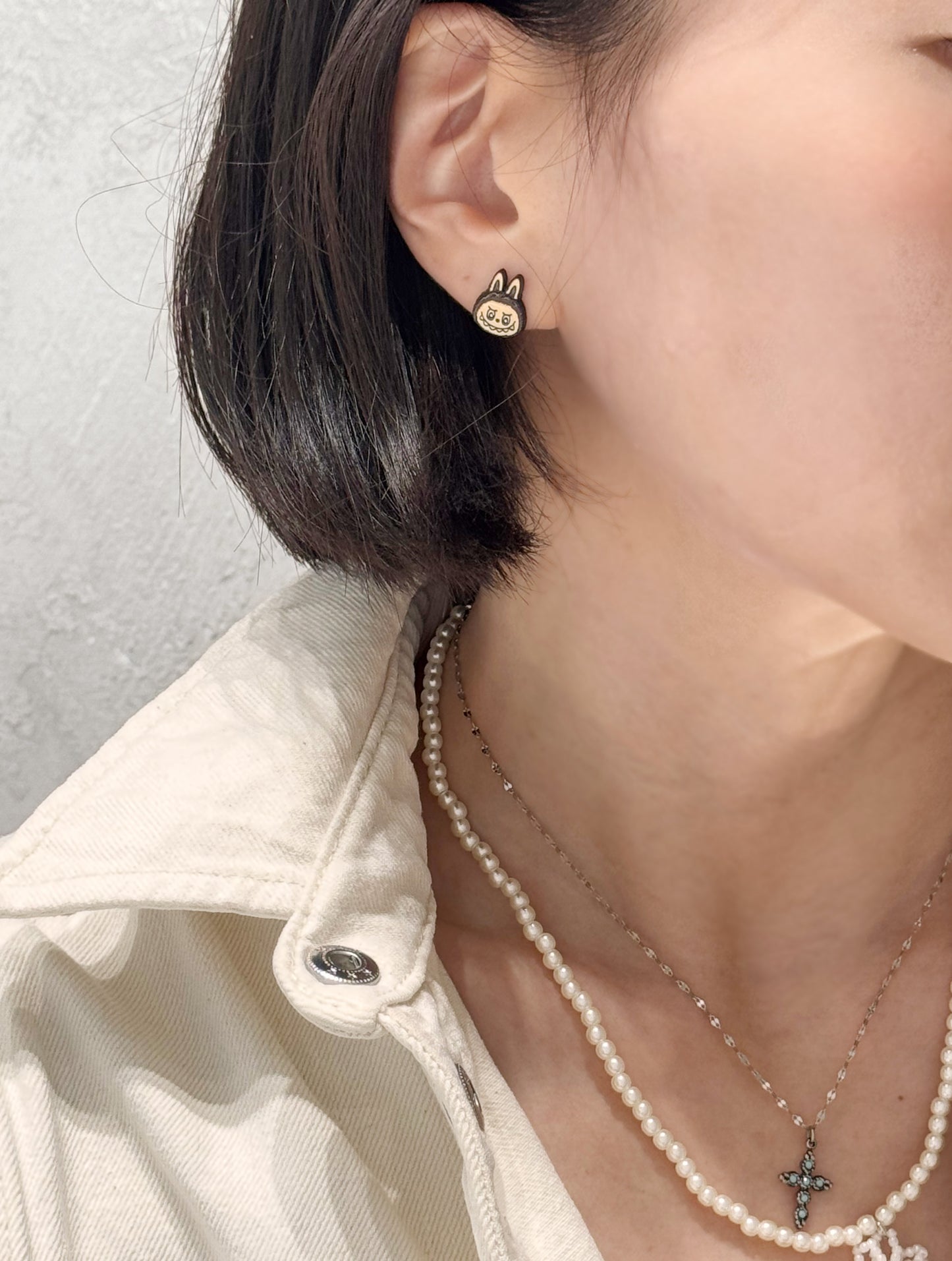LaBubu Inspired Silver Post Earrings – Handmade in Korea | 8TTITTO8