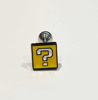 Super Mario Question Box/Star Barbell Ball Earring (Handmade in Korea)
