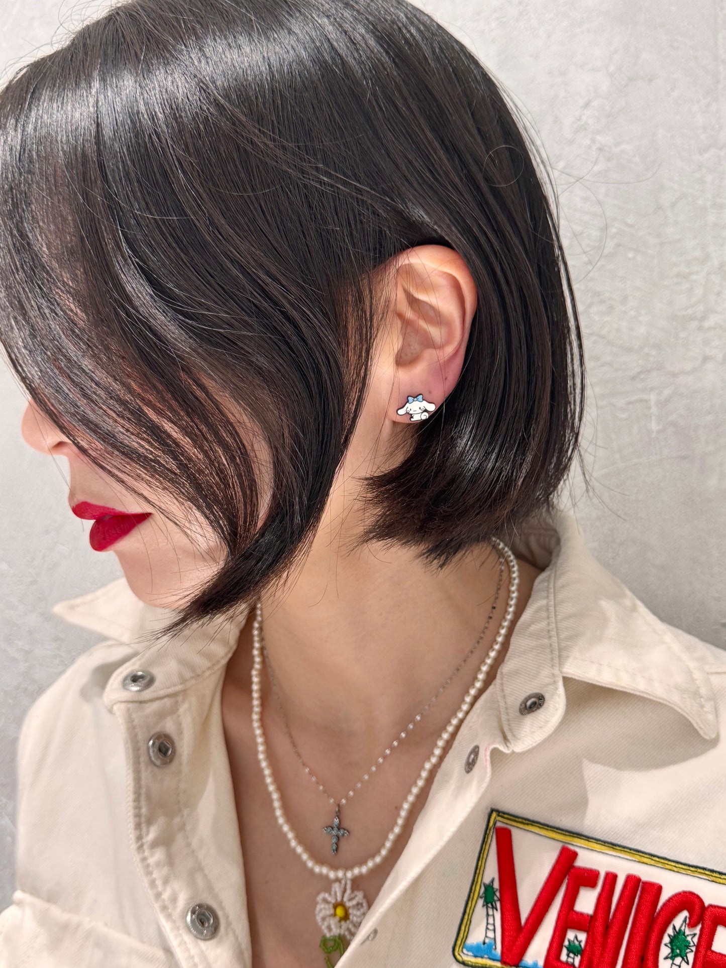 Cinnamoroll Mismatched Silver Post Earrings – Handmade in Korea